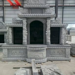 德州 芝麻灰高档墓碑，土墓，可定制