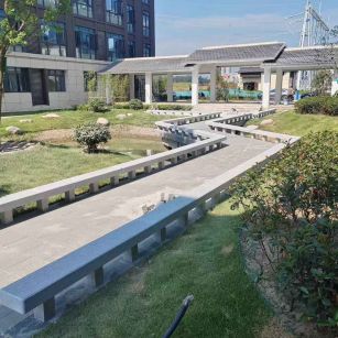 德州 芝麻灰小区坐凳&栏杆安装效果