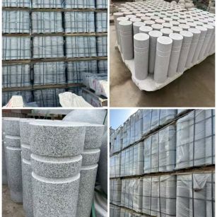 德州 芝麻白花岗岩挡车柱、隔离柱多少钱