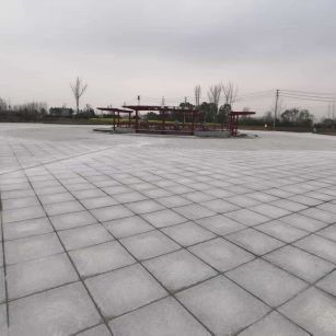 德州 芝麻白火烧面-公园广场地铺效果