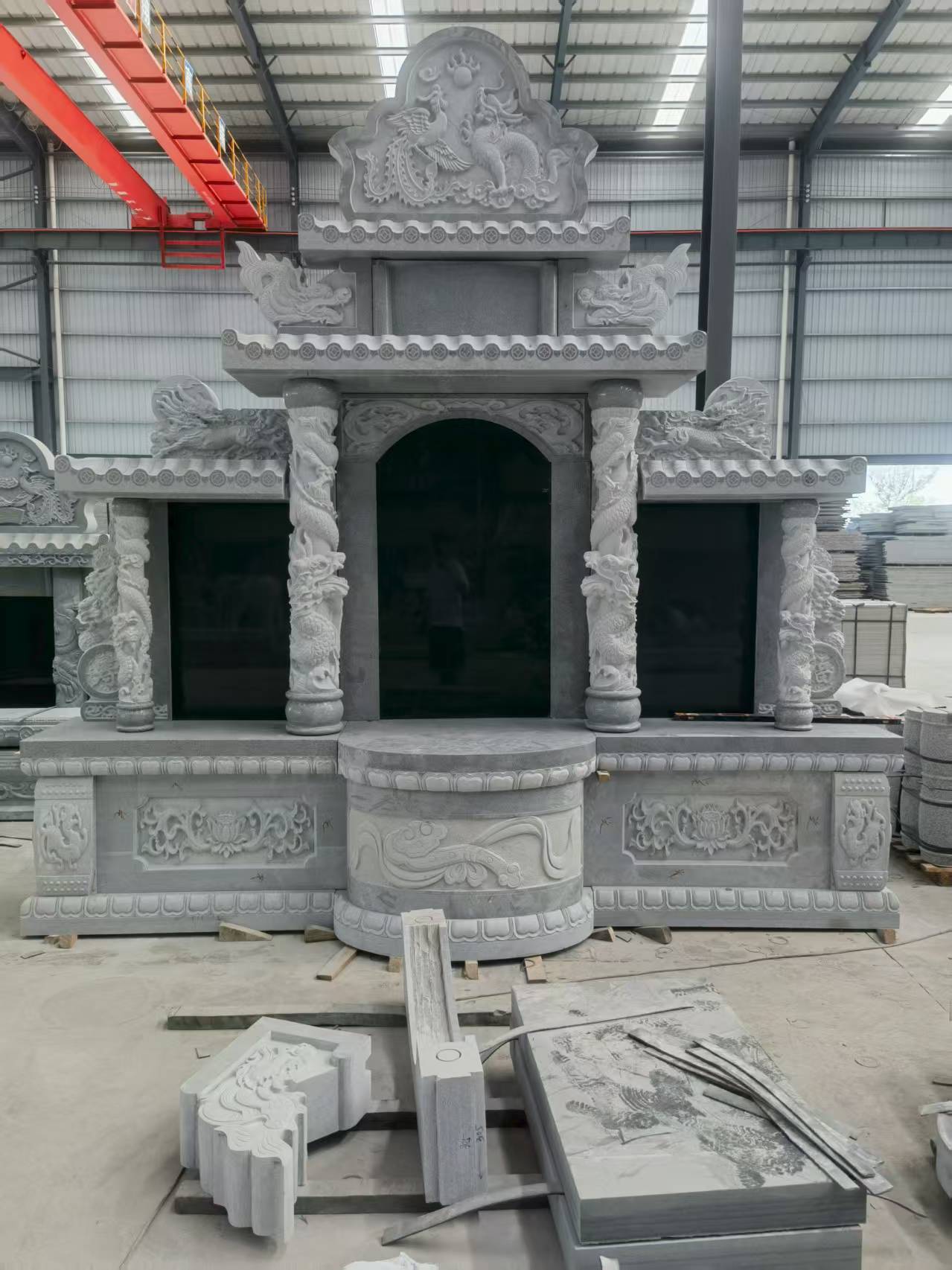 德州 芝麻灰高档墓碑，土墓，可定制
