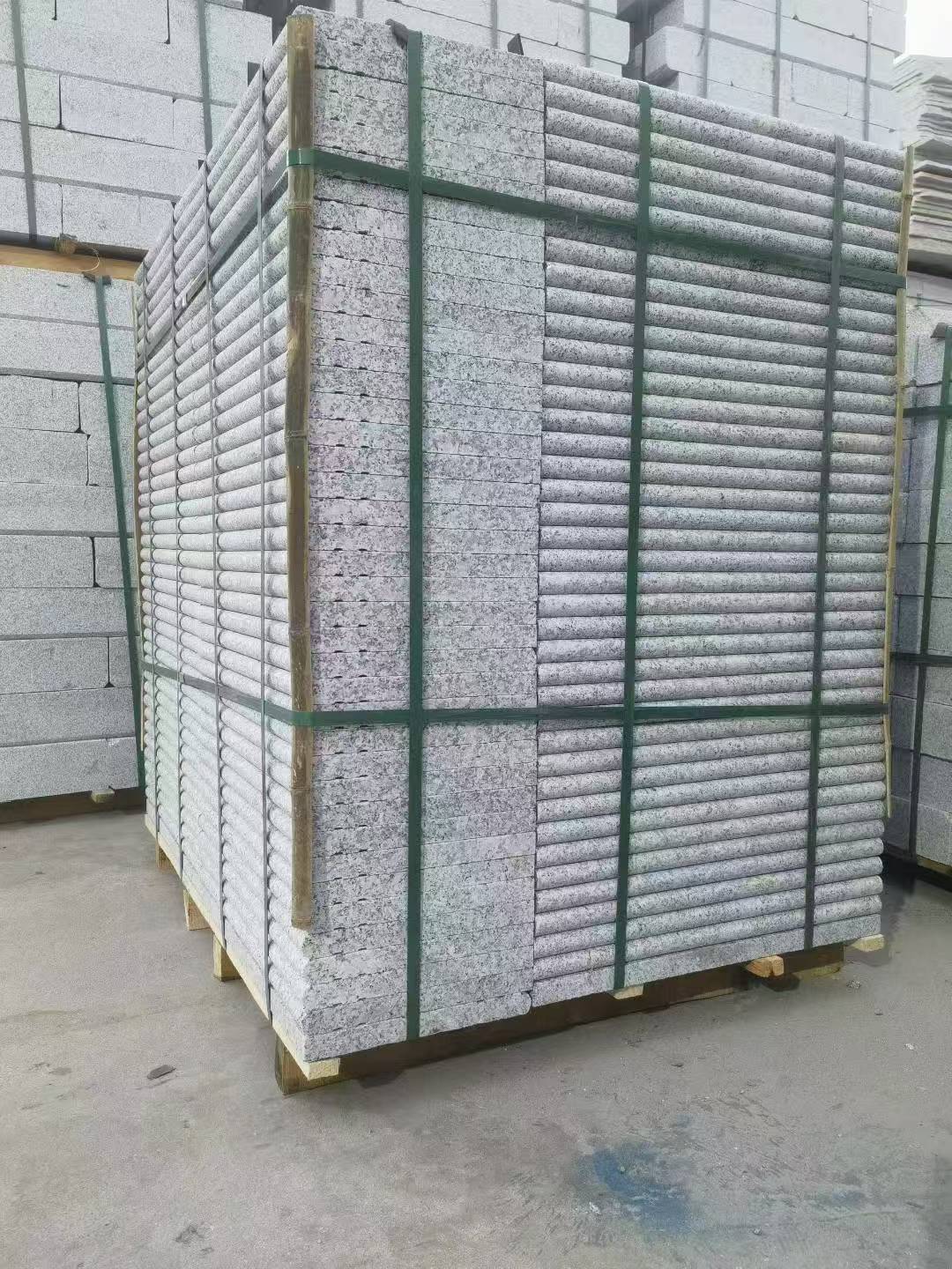 德州 芙蓉白3公分厚磨圆边、拉槽，楼梯踏步