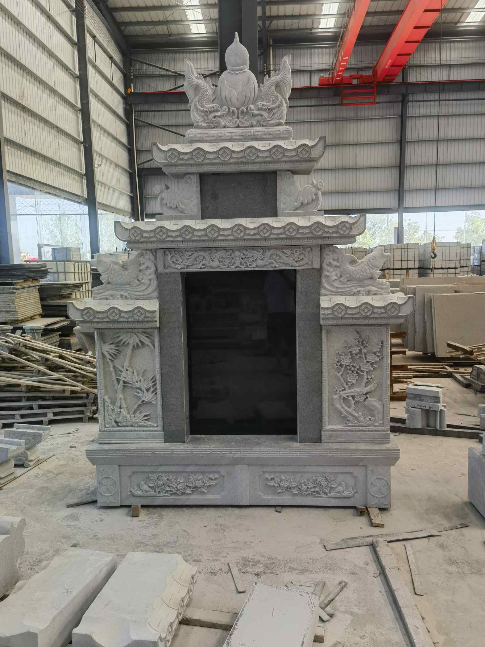 德州 芝麻灰高档墓碑、土墓，一套也支持定做