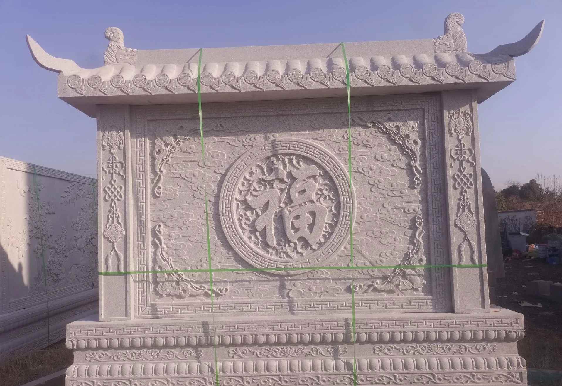 德州 芝麻白花岗岩屏风，照壁，影壁